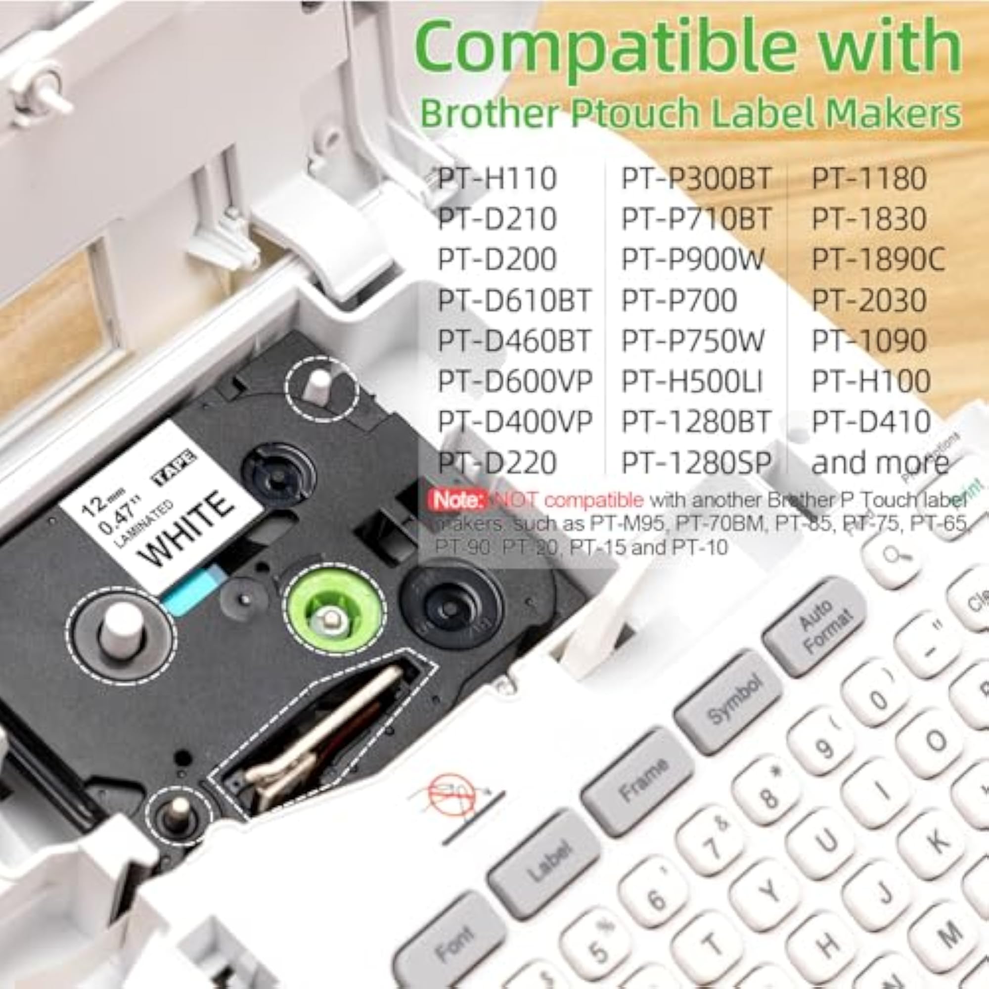 Compatible Label Tape Replacement for Brother P Touch